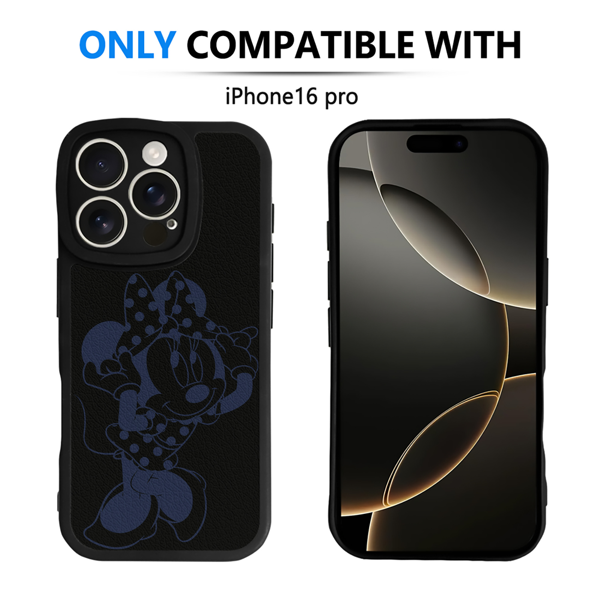 （画像用） ミッキーマウス Mickey Mouse 【iPhone 16シリーズ対応】シリコンスマホケース（レザー調） 材質：シリコン